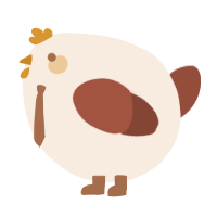 A cream and russet chicken