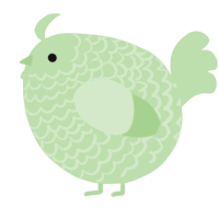 A gluppy chicken with a lace pattern