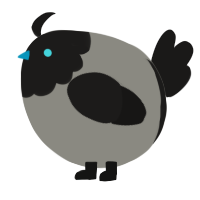 A ash and sable chicken with a head pattern