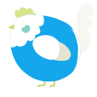 A sky and white chicken with a head pattern
