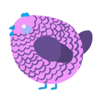 A lavender and overcast chicken with a lace pattern