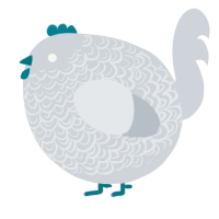 A mist chicken with a double-lace pattern