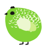 A grass and apple chicken with a half-lace pattern