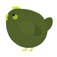 A olive chicken with a double-lace pattern