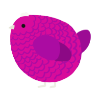 A fuchsia and plum chicken with a lace pattern