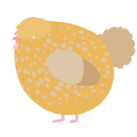 A honey and beige chicken with a speckle pattern