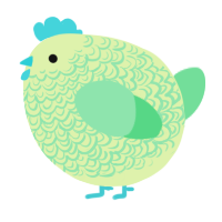 A apple and spring chicken with a double-lace pattern