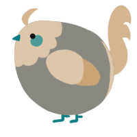 A ash and beige chicken with a head pattern