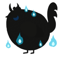 A black chicken with a lace pattern