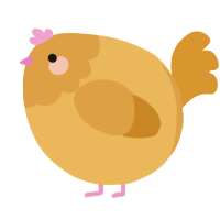 A honey and orange chicken with a head pattern