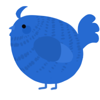 A orange chicken with a bar pattern