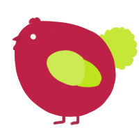 A crimson and lime chicken