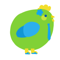 A grass and sky chicken
