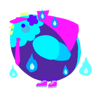 A overcast and cerulean chicken with a head pattern