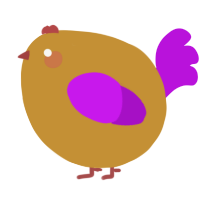 A gold and amethyst chicken