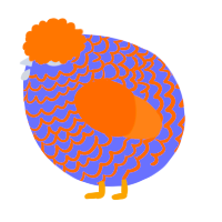 A olive and sapphire chicken with a lace pattern