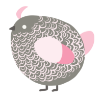 A ash and rose chicken with a double-lace pattern