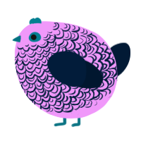 A lavender and tumblr chicken with a double-lace pattern