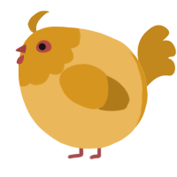 A honey and ochre chicken with a head pattern