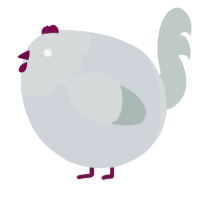 A mist and silver chicken with a head pattern