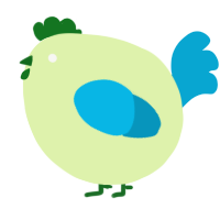 A apple and cerulean chicken