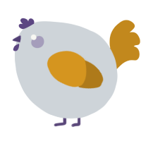 A mist and ochre chicken
