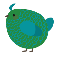 A viridian and teal chicken with a lace pattern