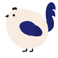 A cream and navy chicken