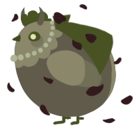 A grey and ash chicken with a head pattern