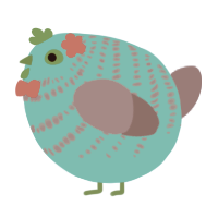 A cerulean and overcast chicken with a bar pattern