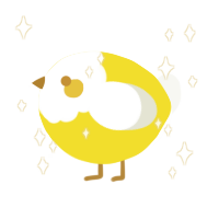 A yellow and white chicken with a head pattern