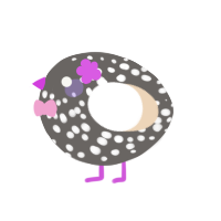 A grey and cream chicken with a speckle pattern