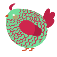 A spring and crimson chicken with a lace pattern