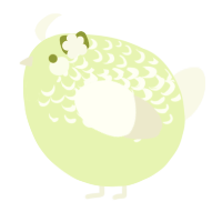 A apple and white chicken with a half-lace pattern