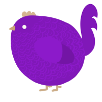 A violet chicken with a double-lace pattern