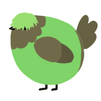 A spring and grey chicken with a head pattern