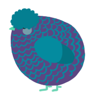 A overcast and sea chicken with a lace pattern