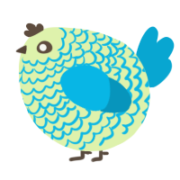 A apple and cerulean chicken with a lace pattern
