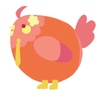 A crimson and amethyst chicken with a head pattern