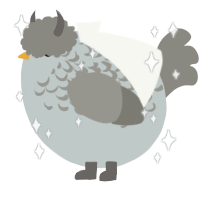 A silver and ash chicken with a half-lace pattern