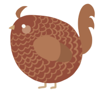 A russet and brown chicken with a lace pattern