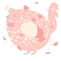 A rose chicken with a speckle pattern