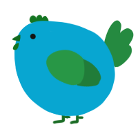 A cerulean and viridian chicken