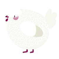 A white chicken with a double-lace pattern
