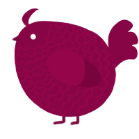 A maroon chicken with a lace pattern