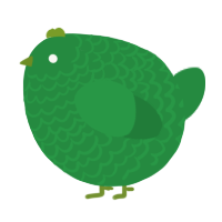 A viridian chicken with a lace pattern