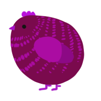 A wine and plum chicken with a bar pattern