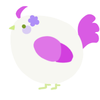 A white and orchid chicken