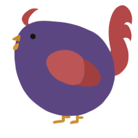 A overcast and red chicken