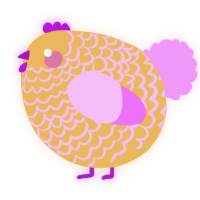A honey and lavender chicken with a lace pattern
